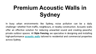 Premium Acoustic Walls in Sydney