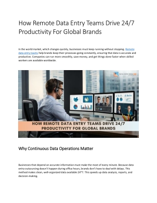 How Remote Data Entry Teams Drive 24 7 Productivity For Global Brands