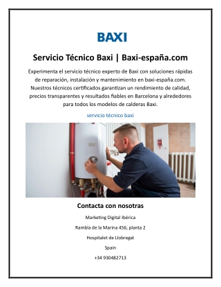 Servicio Técnico Baxi | Baxi-españa.com