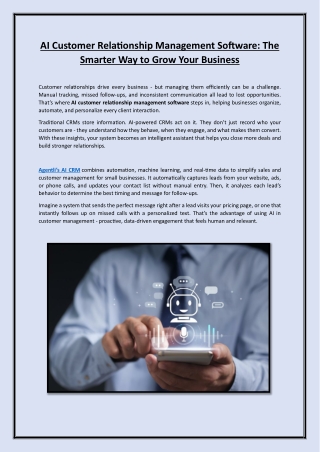 AI Customer Relationship Management Software