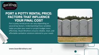 Port a Potty Rental Price Factors That Influence Your Final Cost