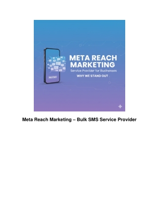 Bulk SMS Service Provider for Businesses | Meta Reach Marketing