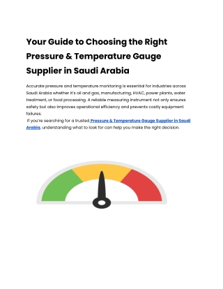 Your Guide to Choosing the Right Pressure & Temperature Gauge Supplier in Saudi Arabia (1)