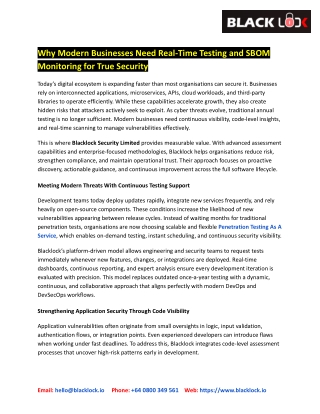 Why Modern Businesses Need Real-Time Testing and SBOM Monitoring for True Security