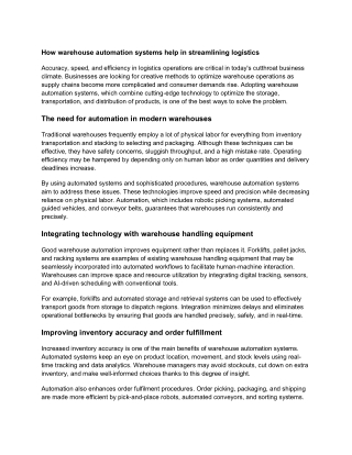 How warehouse automation systems help in streamlining logistics