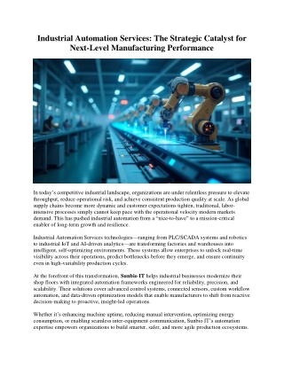 Industrial Automation by SunBio IT Solutions