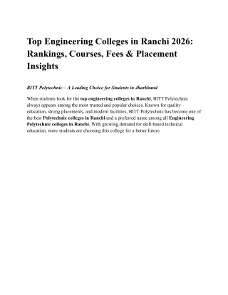 Top Engineering Colleges in Ranchi 2026_ Rankings, Courses, Fees & Placement Insights