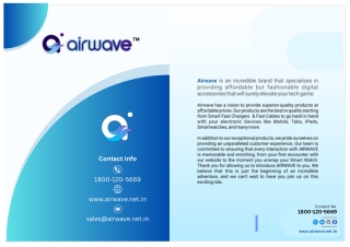 Airwave Electronics Pvt. Ltd. Product Catalogue