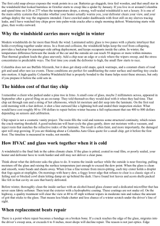 Winterizing Your Vehicle with a Strong Columbia Windshield