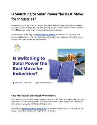 Is Switching to Solar Power the Best Move for Industries_