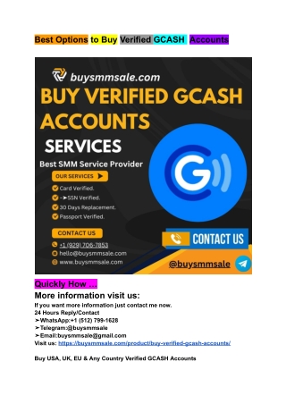4.4 Trusted Sites To Buy Verified GCASHAccounts