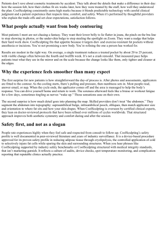 Why Patients Rate Their CoolSculpting Experience Highly