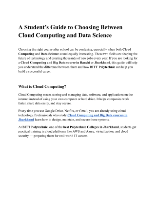 A Student’s Guide to Choosing Between Cloud Computing and Data Science (1)
