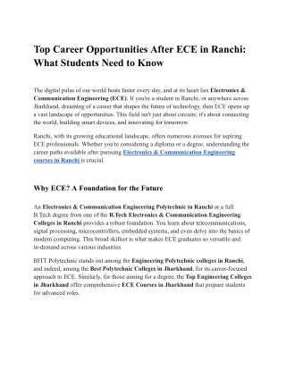 Top Career Opportunities After ECE in Ranchi_ What Students Need to Know (1)