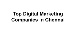 Top Digital Marketing Companies in Chennai