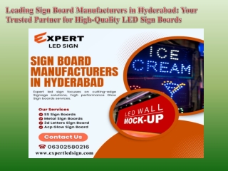 Leading Sign Board Manufacturers in Hyderabad Your Trusted Partner for High-Quality LED Sign Boards