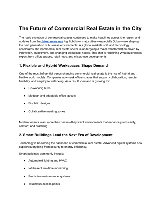 The Future of Commercial Real Estate in the City