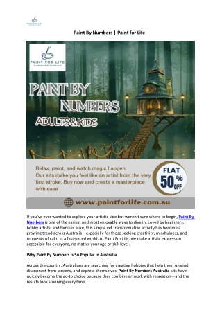 Paint By Numbers | Paint for Life