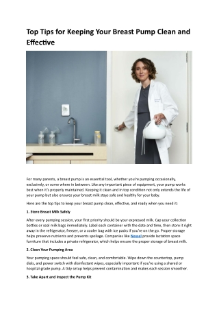 Top Tips for Keeping Your Breast Pump Clean and Effective