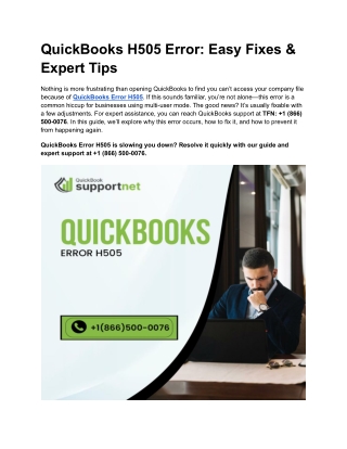 QuickBooks H505 Error_ Easy Fixes & Expert Tips