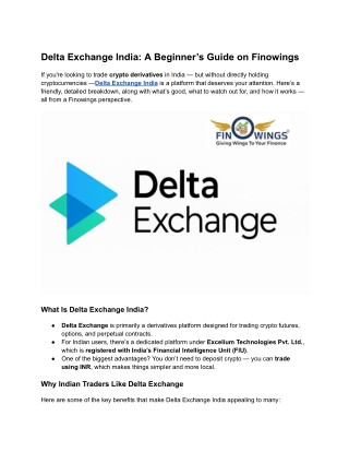 Delta Exchange India A Beginner’s Guide on Finowings