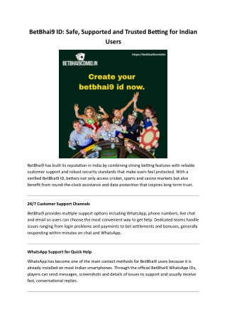 Safe, Supported and Trusted Betting