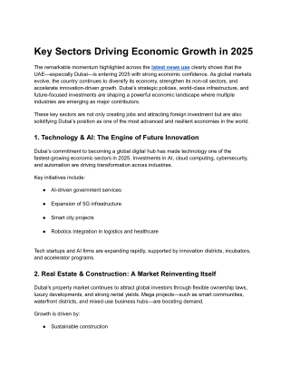 Key Sectors Driving Economic Growth in 2025