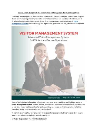 Secure. Smart. Simplified - The Modern Visitor Management Revolution in Bahrain