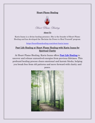 Past Life Healing by Karin Inana to Unlock Your Soul’s Wisdom and Inner Freedom