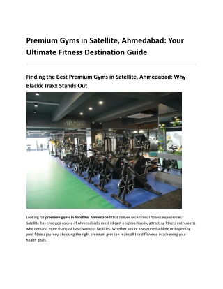 Premium Gyms in Satellite, Ahmedabad | Blackk Traxx Fitness Center