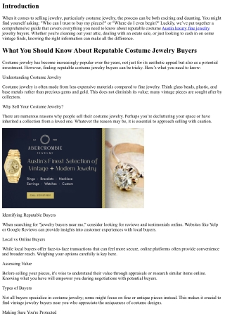 “What You Should Know About Reputable Costume Jewelry Buyers”