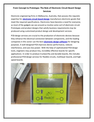 From Concept to Prototype The Role of Electronic Circuit Board Design Services
