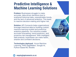 Predictive Intelligence & Machine Learning Solutions