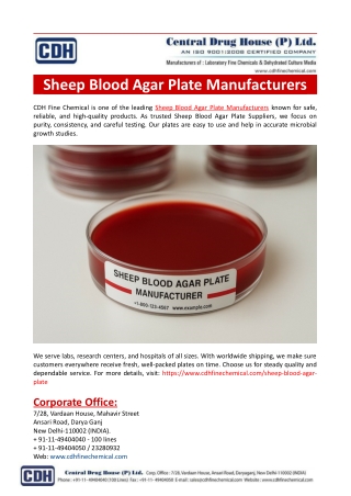 Sheep Blood Agar Plate Manufacturers