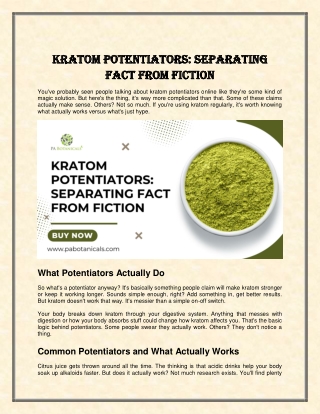 Kratom Potentiators Separating Fact from Fiction