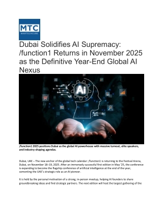 Dubai AI Supremacy powered by innovative /function1 discussions