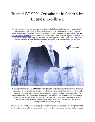 ISO 9001 Consultants in Bahrain