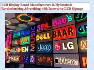 LED Display Board Manufacturers in Hyderabad Revolutionizing Advertising with Innovative LED Signage