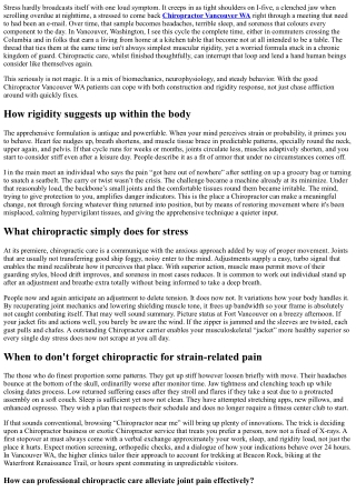 Stress Relief Through Chiropractic: Vancouver WA Insights