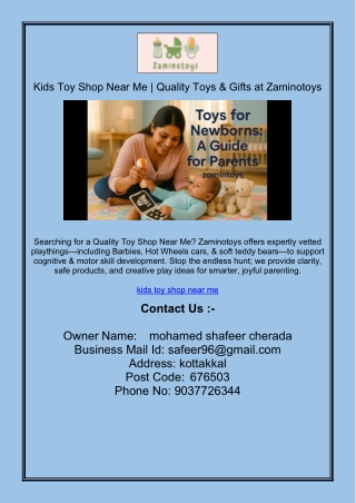 Kids Toy Shop Near Me | Quality Toys & Gifts at Zaminotoys