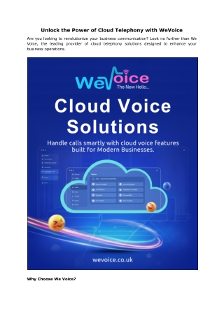 Unlock Cloud Telephony Power with WeVoice | Business Communication
