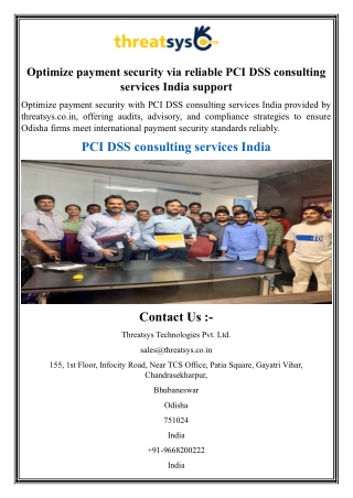 Optimize payment security via reliable PCI DSS consulting services India support