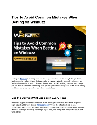 Tips to Avoid Common Mistakes When Betting on Winbuzz
