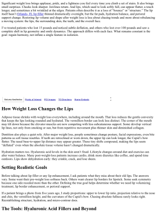 Lip Restoration After Weight Loss: Rebuilding Volume and Shape