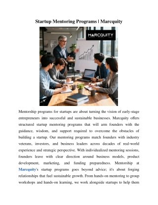 Startup Mentoring Programs