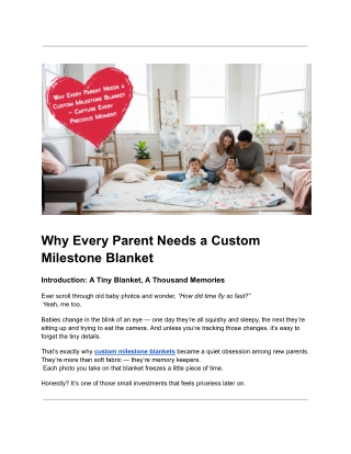 Why Every Parent Needs a Custom Milestone Blanket