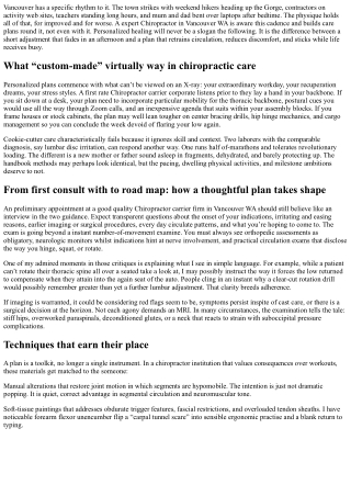 Chiropractor Service Company in Vancouver WA: Personalized Treatment Plans