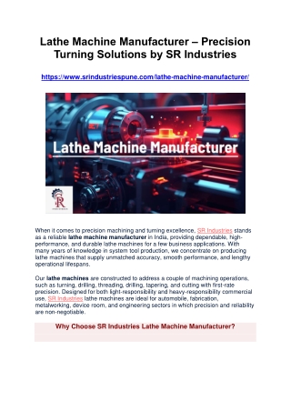 Lathe Machine Manufacturer