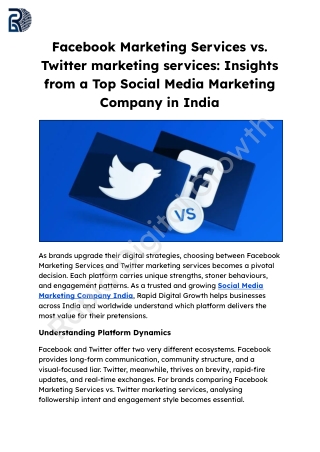 Facebook Marketing Services vs. Twitter marketing services_ Insights from a Top Social Media Marketing Company in India