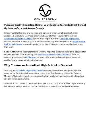 Canadian High School